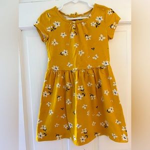 Carters yellow dress with floral design. Girls Size 5